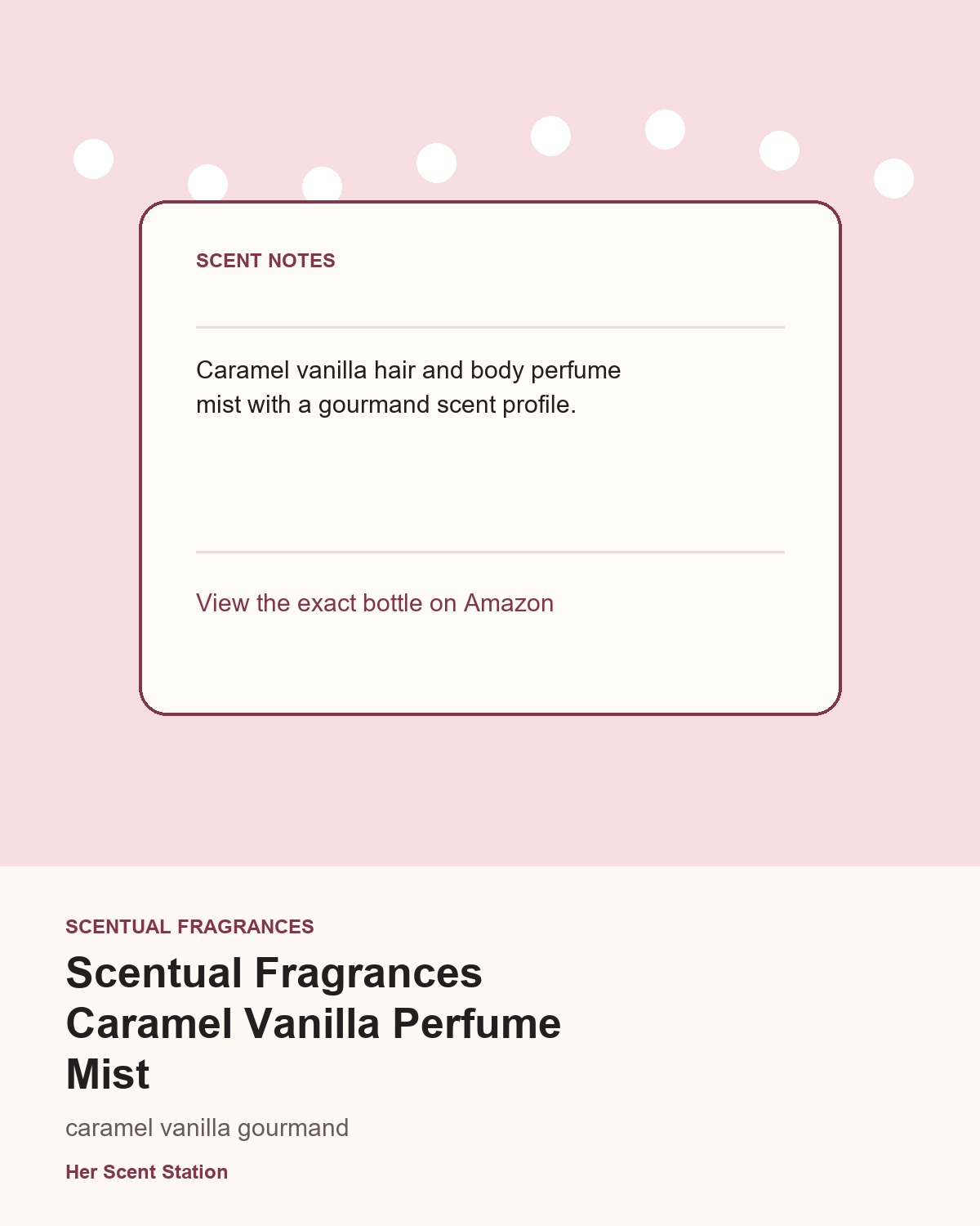 Scentual Fragrances Caramel Vanilla Perfume Mist