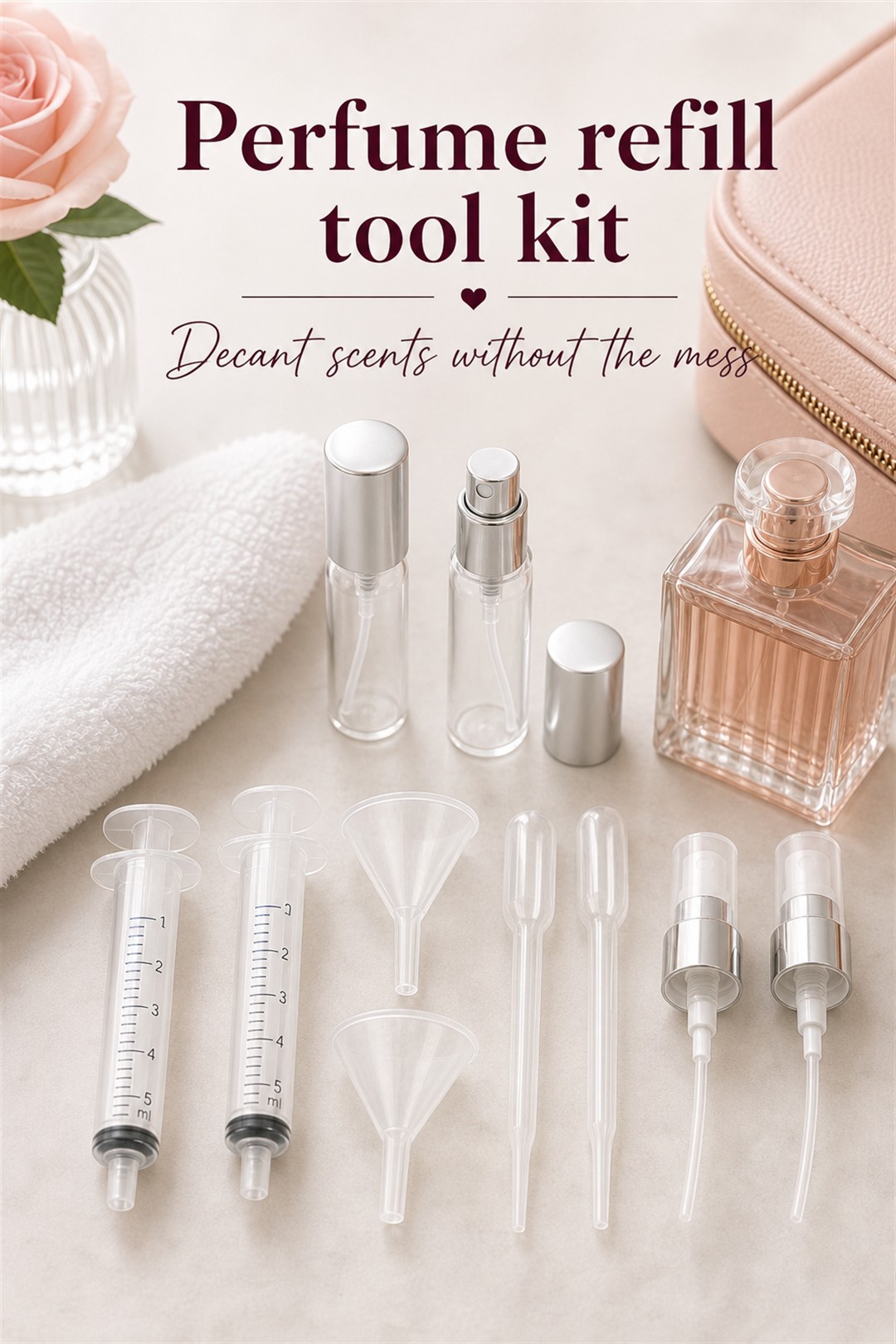 travel fragrance funnel kit for Her Scent Station