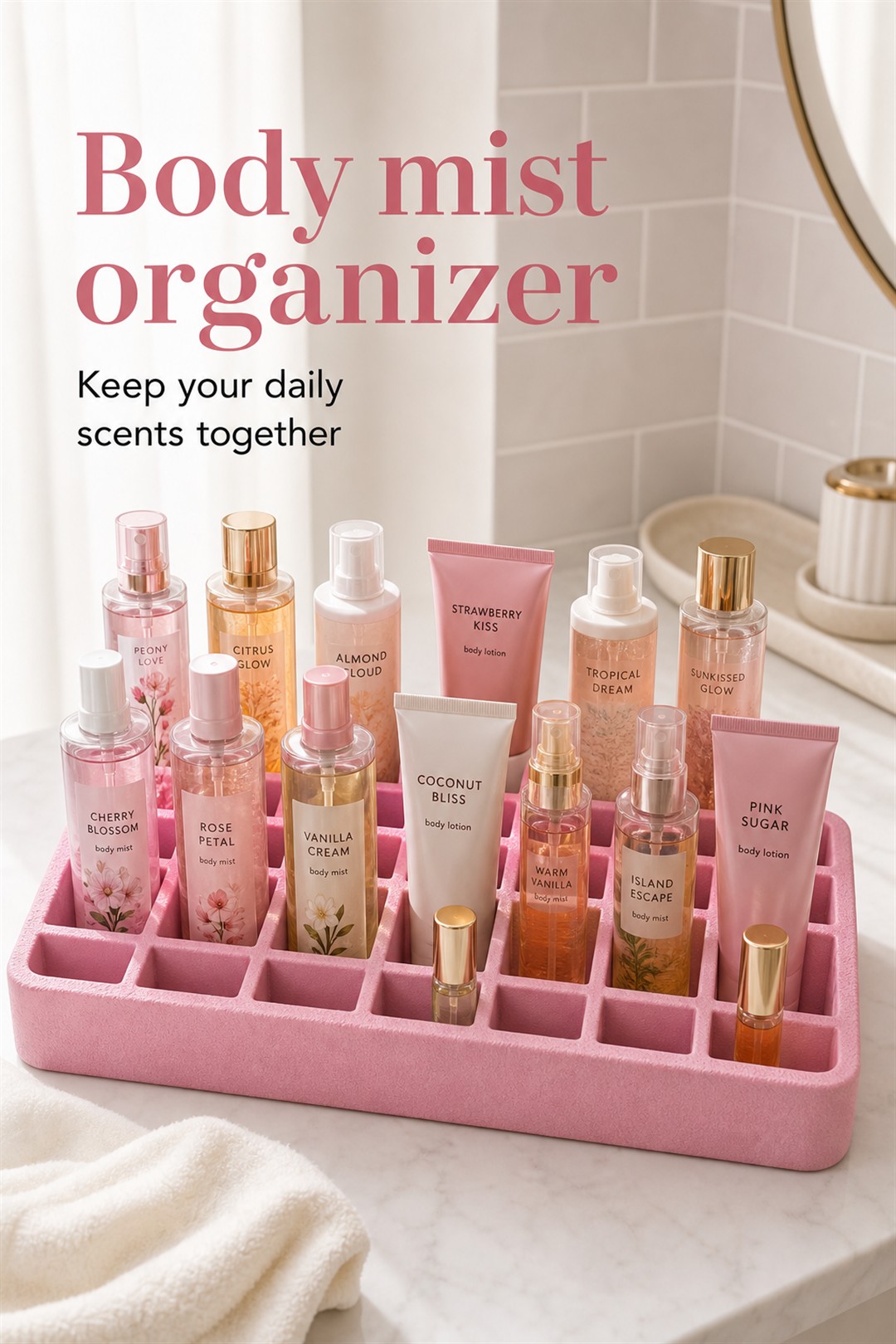 body mist bathroom tray for Her Scent Station
