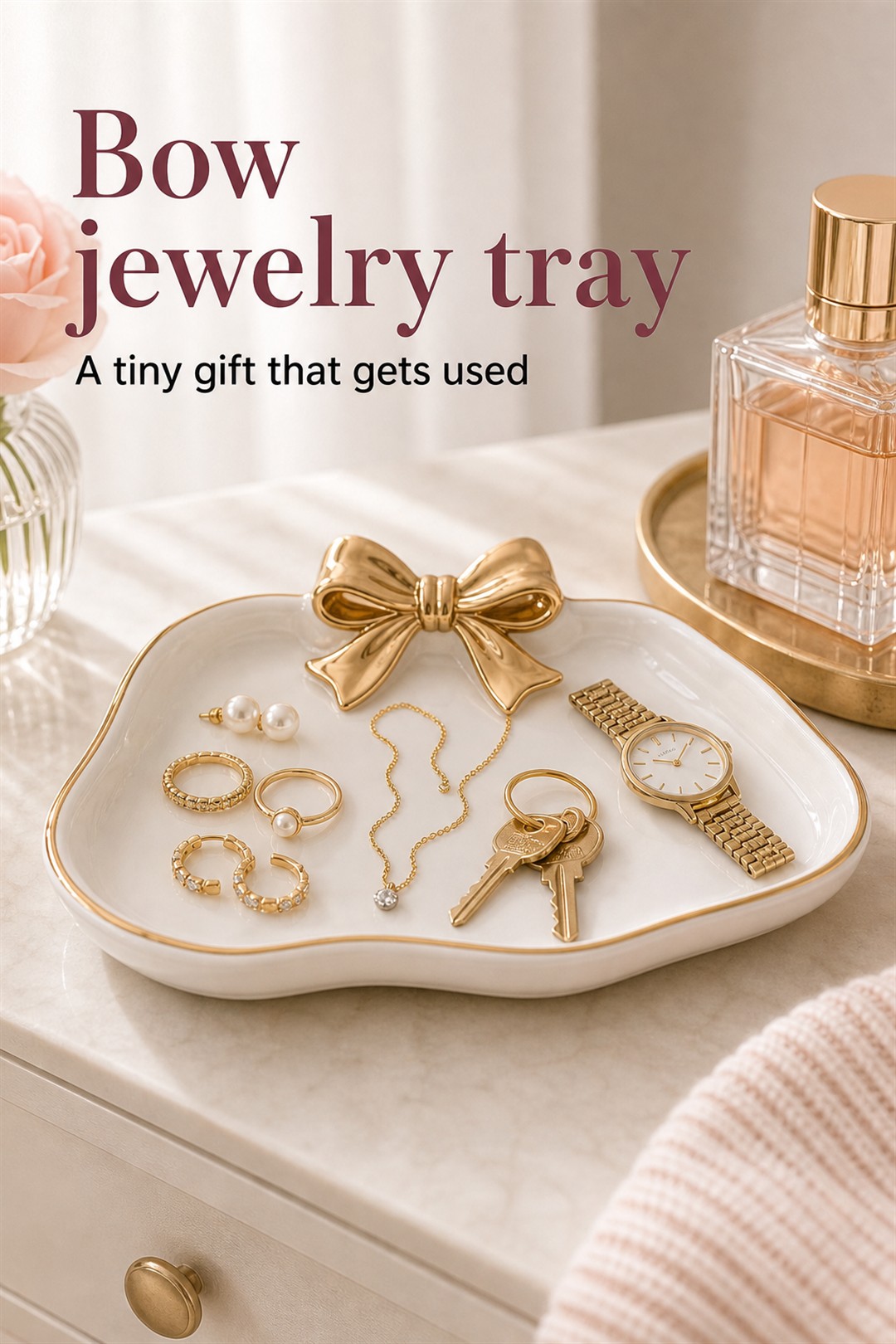bow jewelry tray for Her Scent Station
