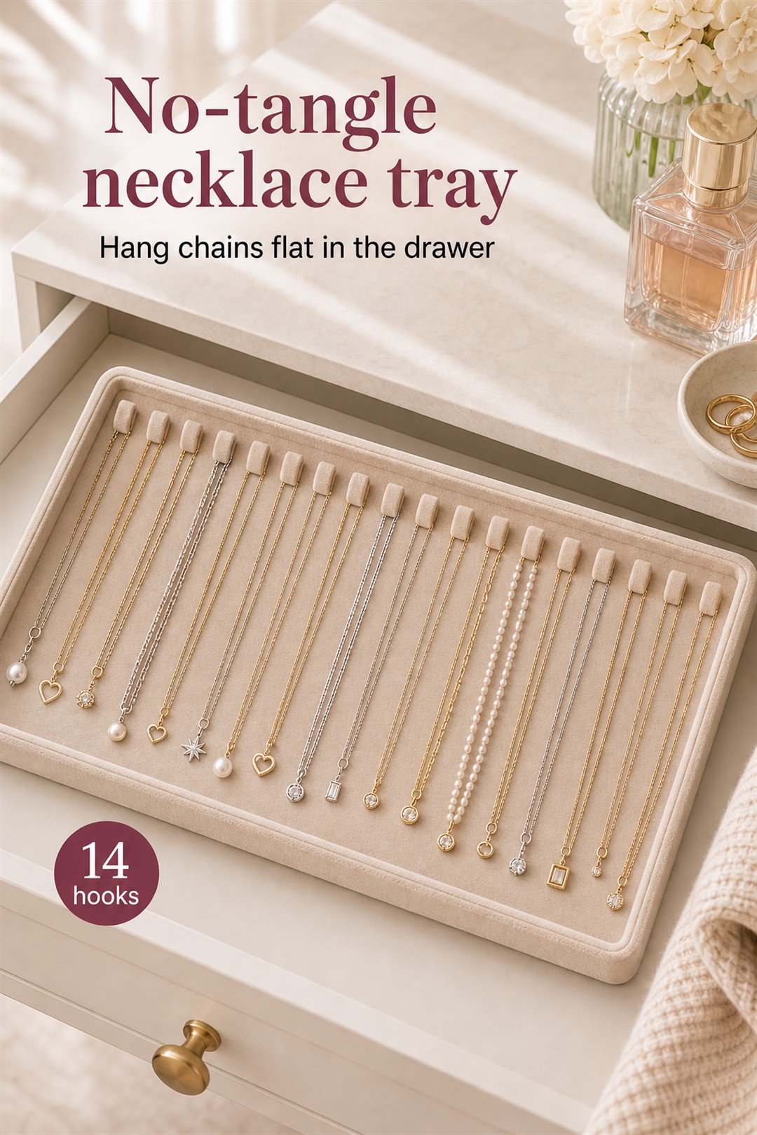 necklace drawer organizer for Her Scent Station