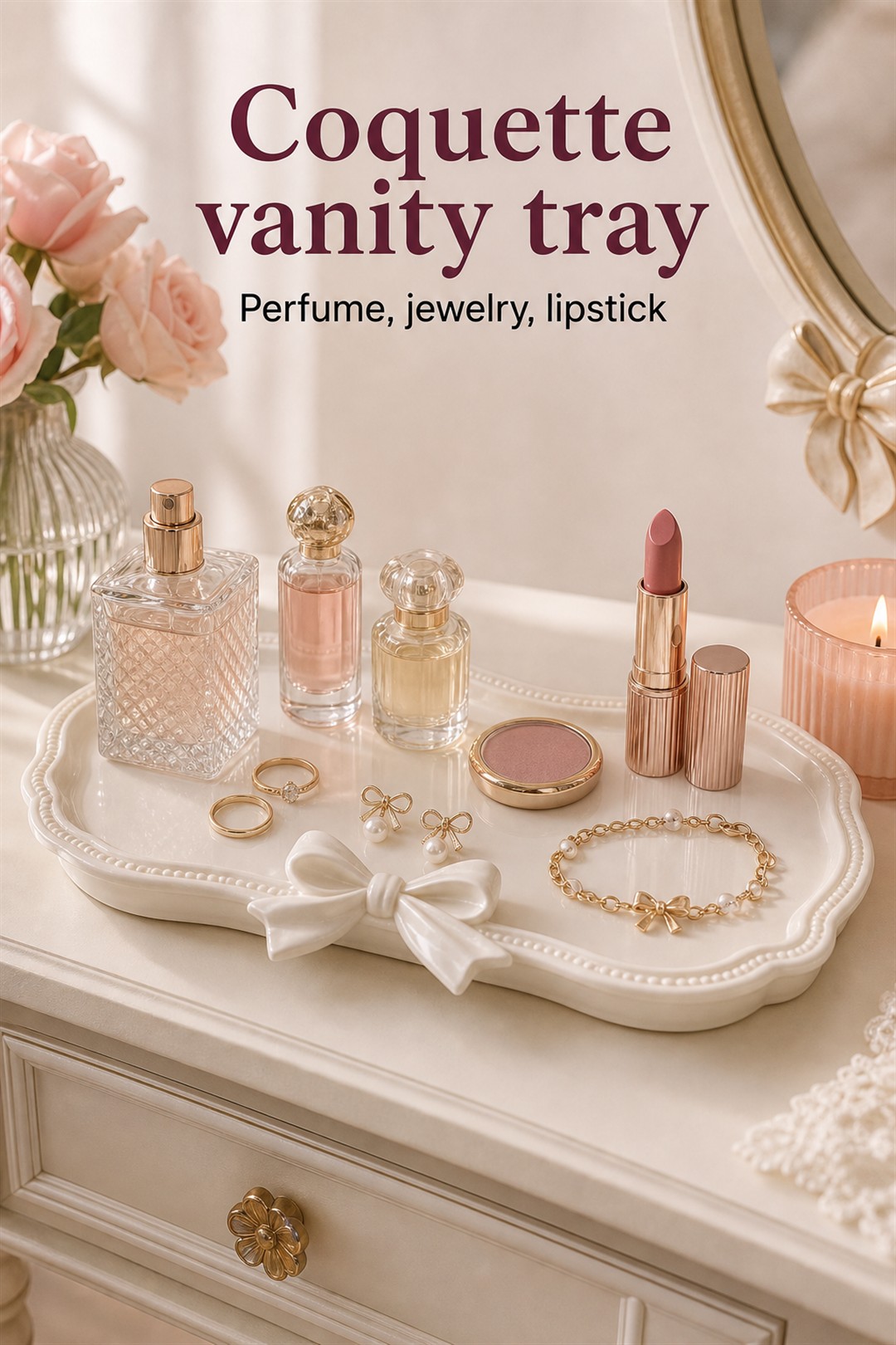 coquette vanity tray for Her Scent Station